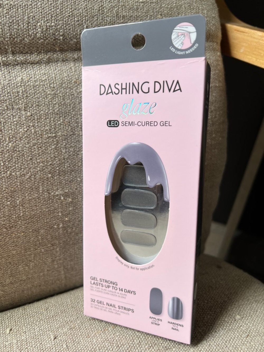 Dashing Diva Glaze LED Semi-Cured Gel Nail Strips— Titanium Glaze